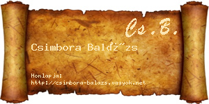 Csimbora Balázs névjegykártya