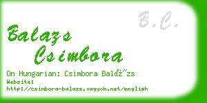 balazs csimbora business card